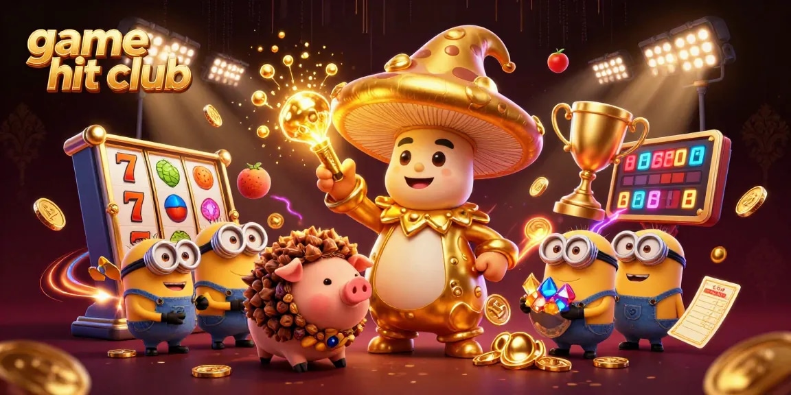 Engage with game hit club in an exciting 3D casino scene filled with gold, treasures, and dynamic elements.