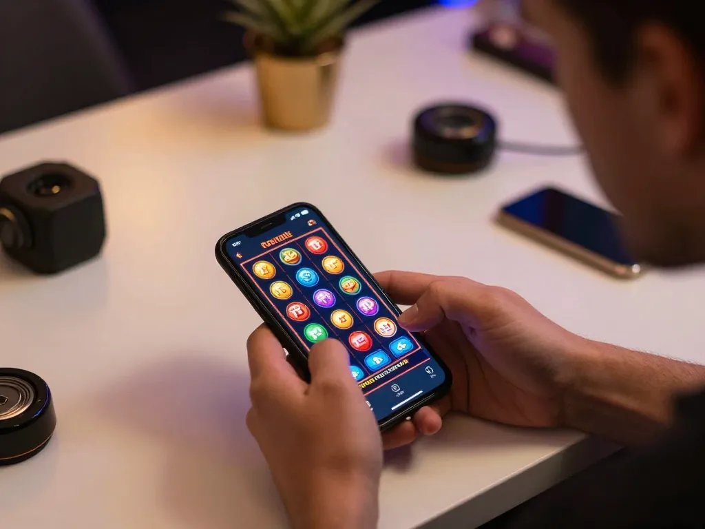 Play slots on your smartphone with the engaging 7me app in a vibrant online gaming scene