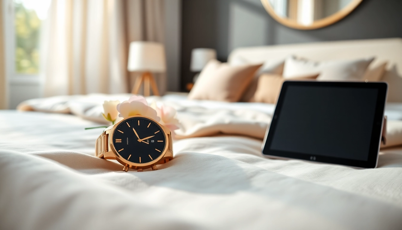 Stylishly presented Ladies Classic Smart Watch resting on soft fabric with elegant design details.