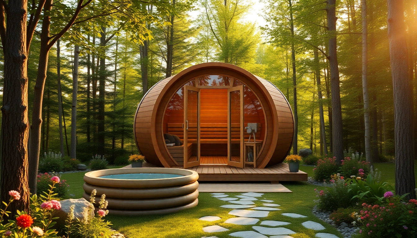 Explore a premium Sauna baril Quebec in a tranquil forest setting, showcasing craftsmanship and relaxation.