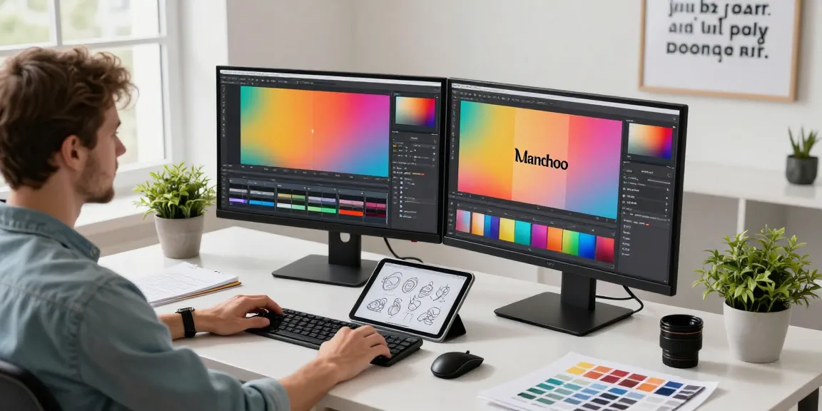Image showcasing rmbg.pro's professional background removal tool in a creative workspace.