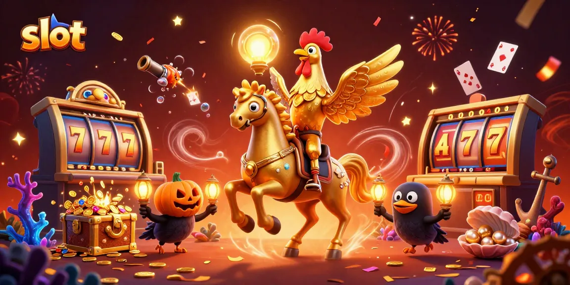 Spin the slots with golden characters and casino treasures in a vibrant 3D scene.