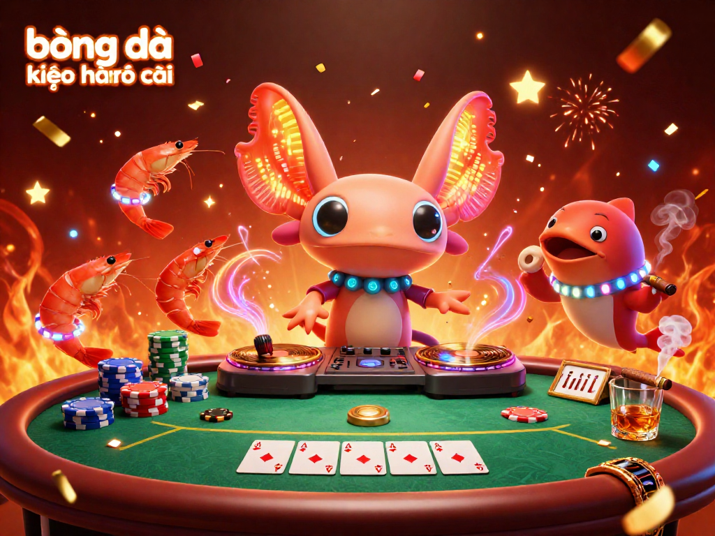 Bet on bóng đá kèo nhà cái with vibrant 3D casino characters and energetic gaming atmosphere.