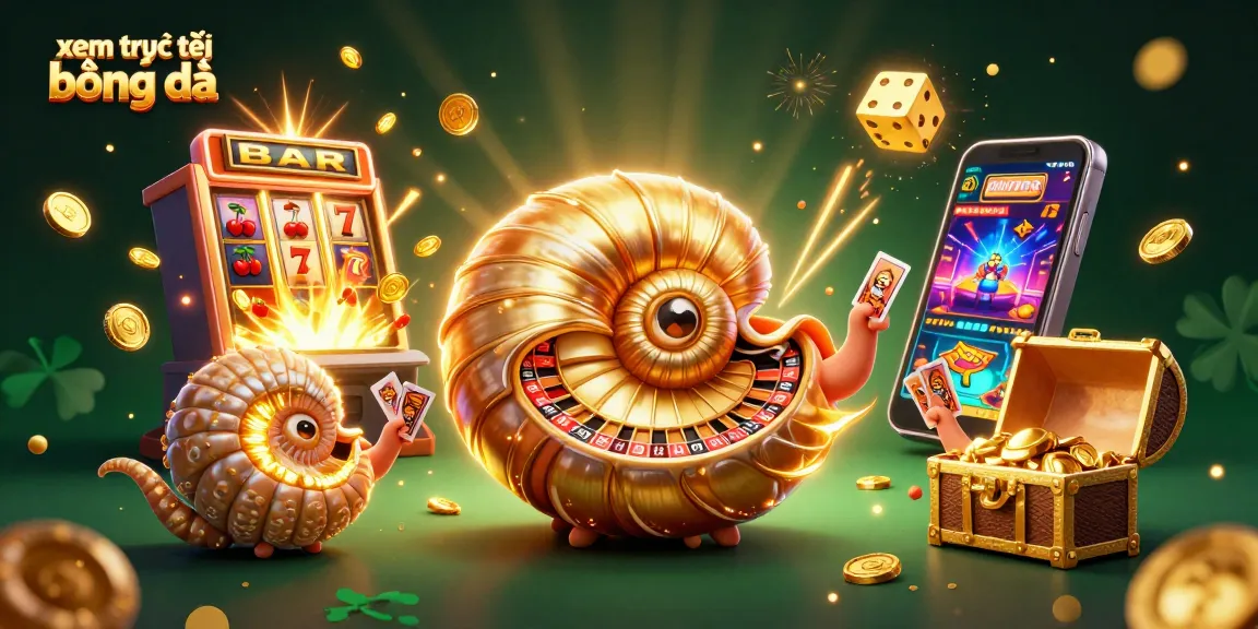 Experience xem trực tiếp bóng đá with the golden nautilus roulette wheel in this vibrant 3D illustration.