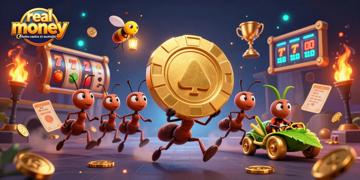 Experience excitement at a real money online casino in Australia with a thrilling ant heist scene.