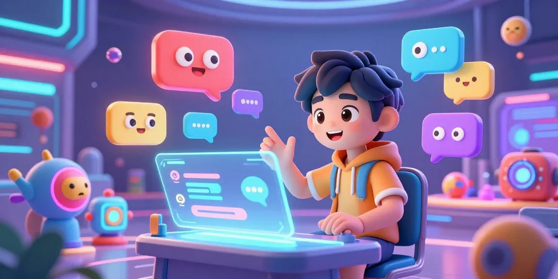 Engaging scene of animated character in hentai AI chat, vibrant conversation interface with playful icons.