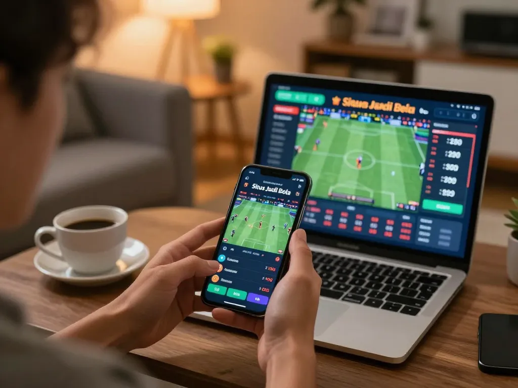Situs Judi Bola taruhan langsung di smartphone menampilkan permainan yang menarik dan odds yang strategis.