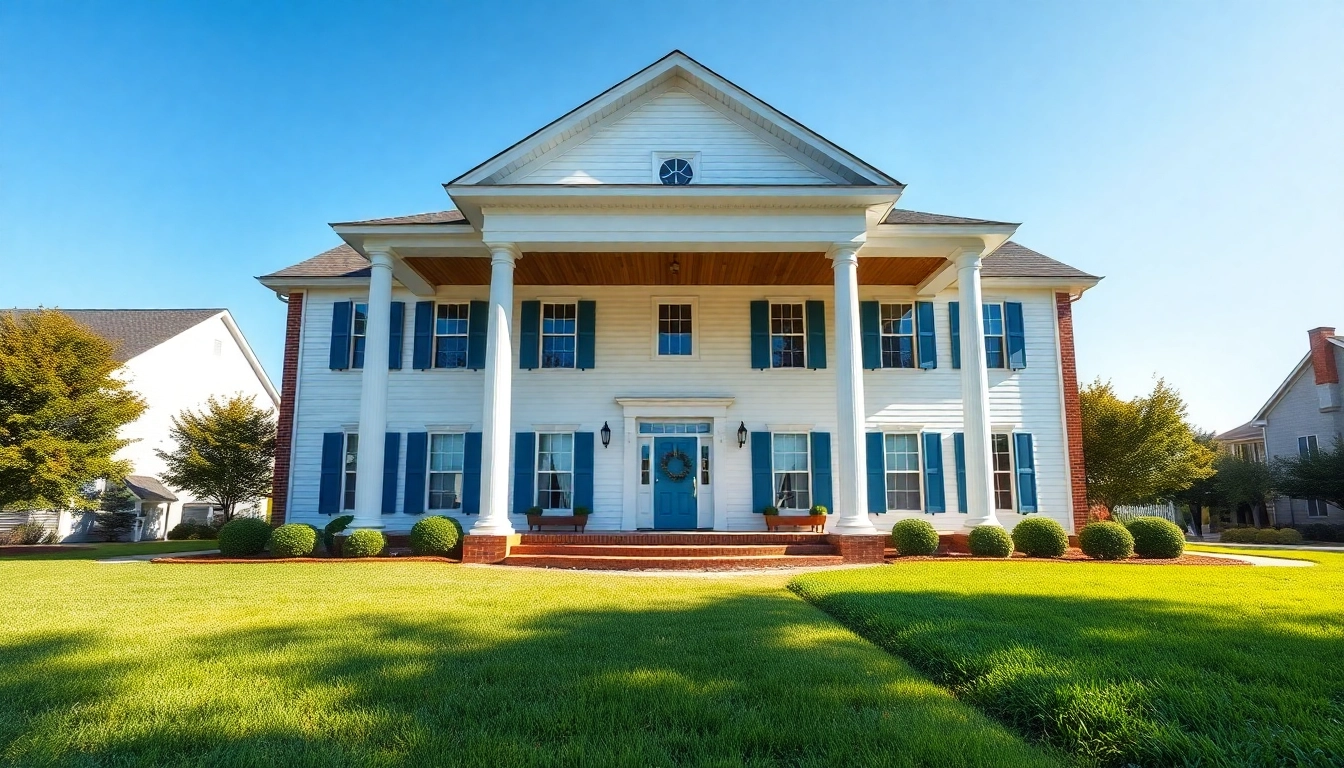 Colonial home construction featuring elegant architecture and inviting surroundings.