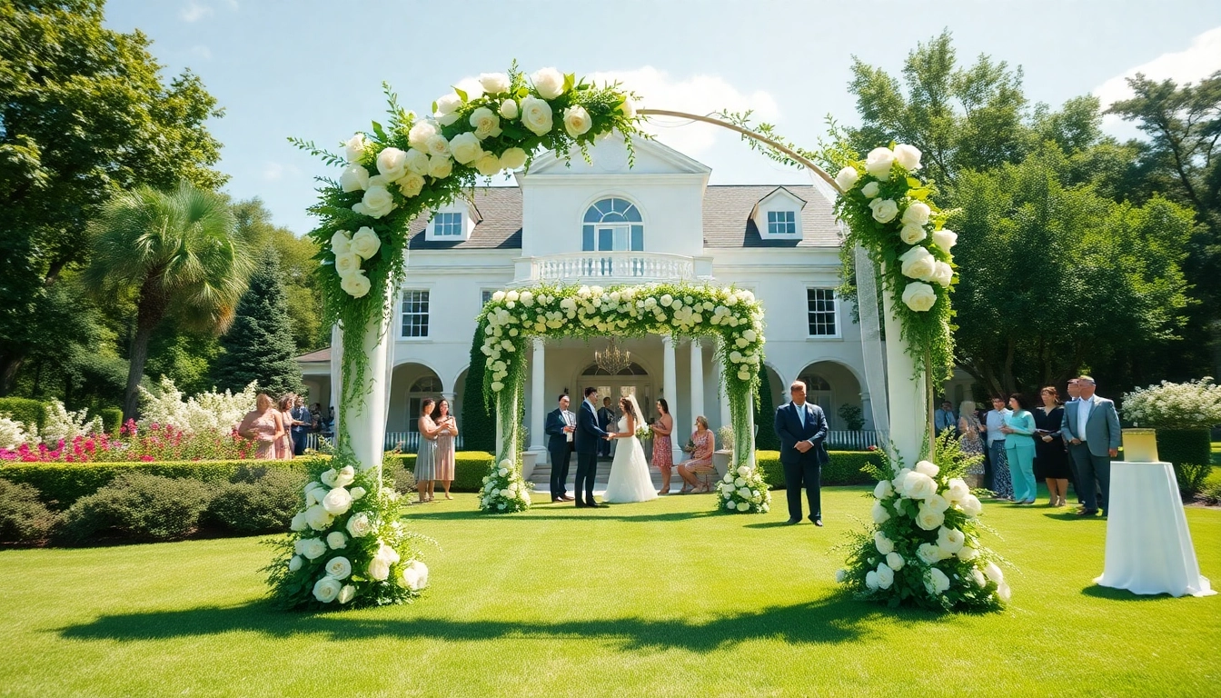 The best wedding venue Jacksonville showcasing a picturesque garden setting with elegant floral decorations.