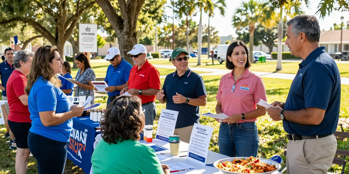Casey Askar engaging with voters at a community event in Florida