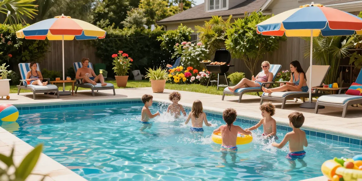 Dolphin Pool Services enhancing family fun with vibrant poolside atmosphere and sunny leisure activities.