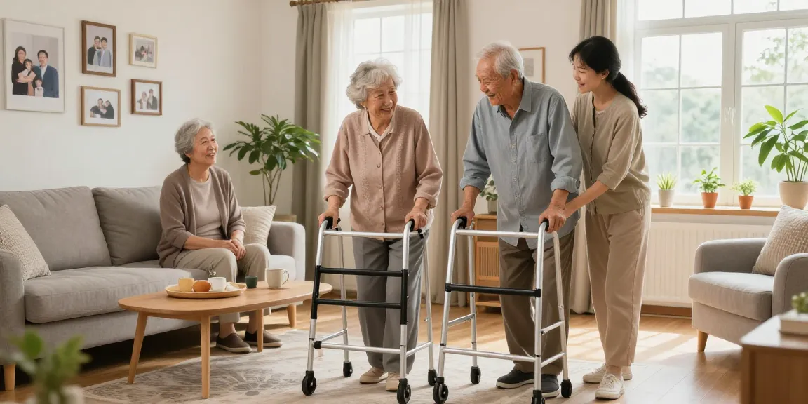 Buy nobility aids featured in a supportive home setting for seniors with family assistance.