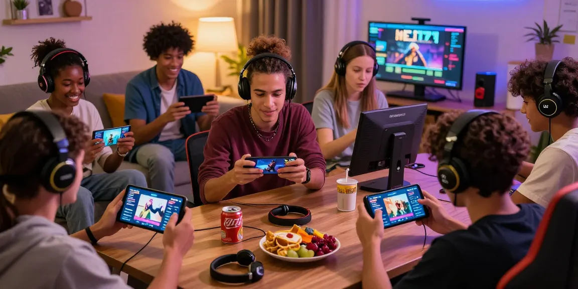 Dynamic group of players using the IE777 app for mobile gaming in a cozy setting, showcasing excitement and community.