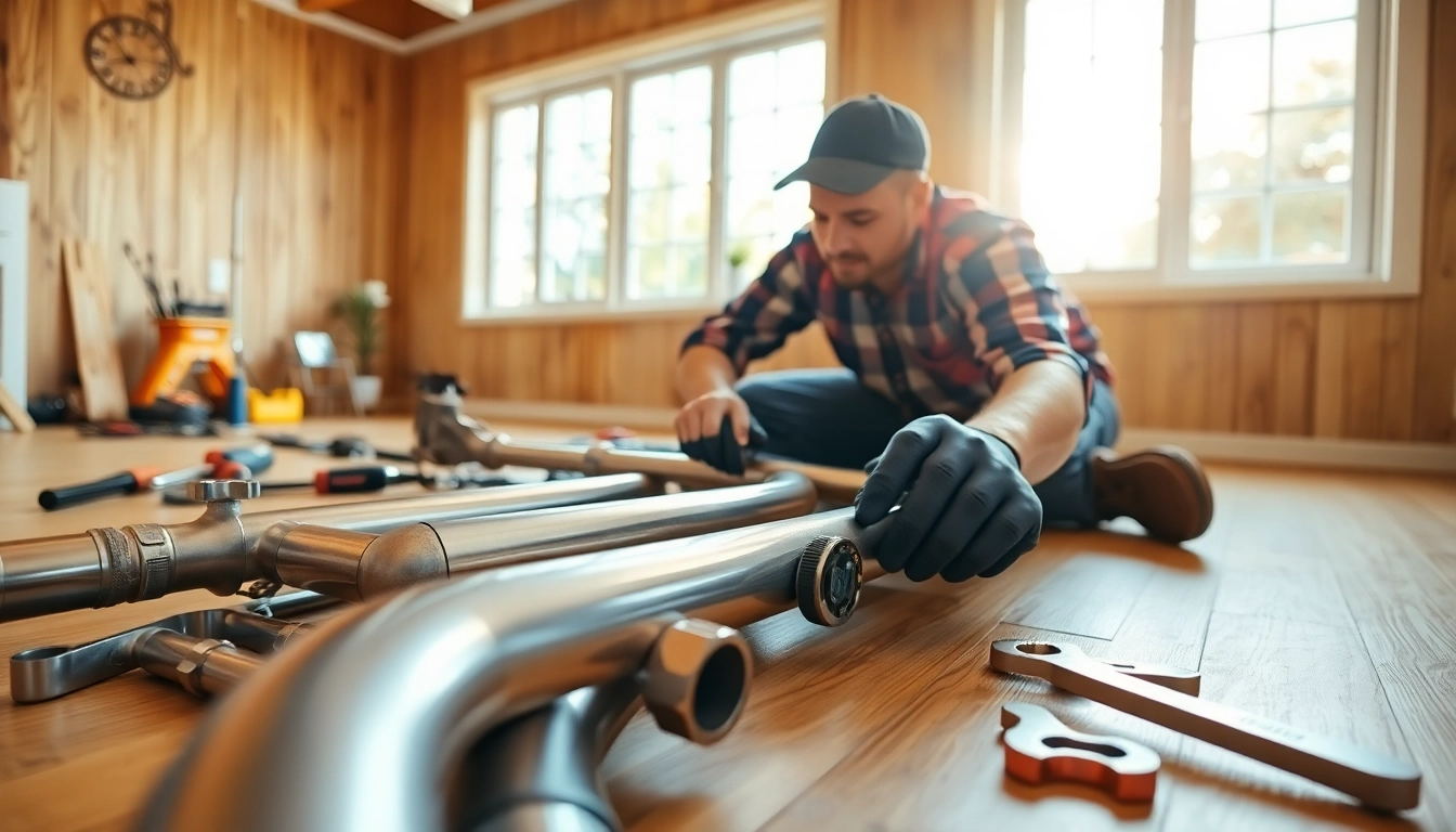 Efficient whole house repiping services St Petersburg FL demonstrated by a plumber at work.