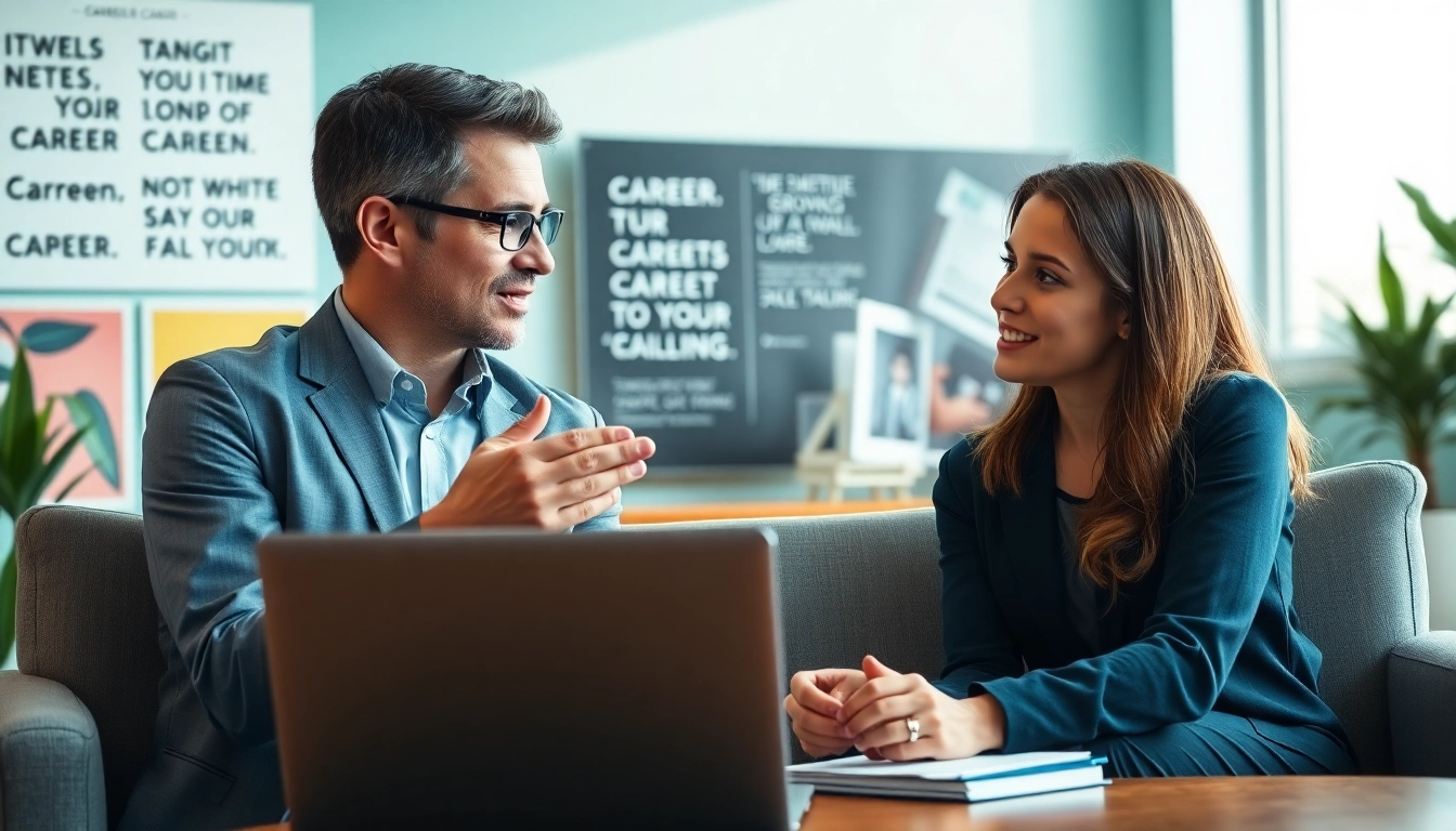Engaging career coaching session with a professional and client for meaningful development.