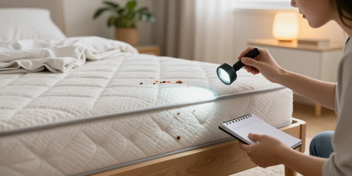 Inspection for bed bug treatment in bedroom, highlighting proactive pest control methods.